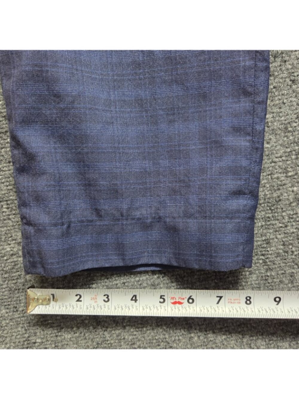 Brioni Dress Pants Mens 36x28 Blue Windowpane Check Distressed - Picture 7 of 11
